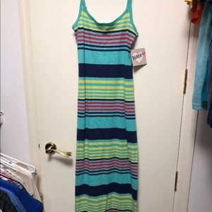 Long Multi Color Block Maxi Striped Dress Small